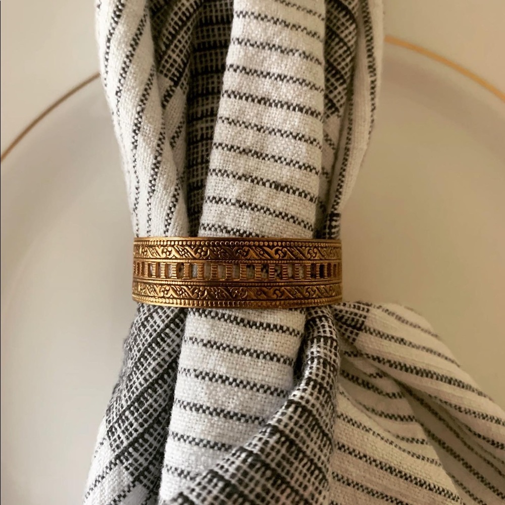 Gold napkin rings